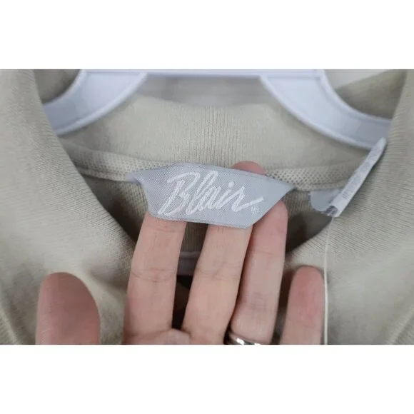 Deadstock Vintage 90s Streetwear Womens Size Large Blank Golf Polo Shirt Beige - Picture 7 of 11